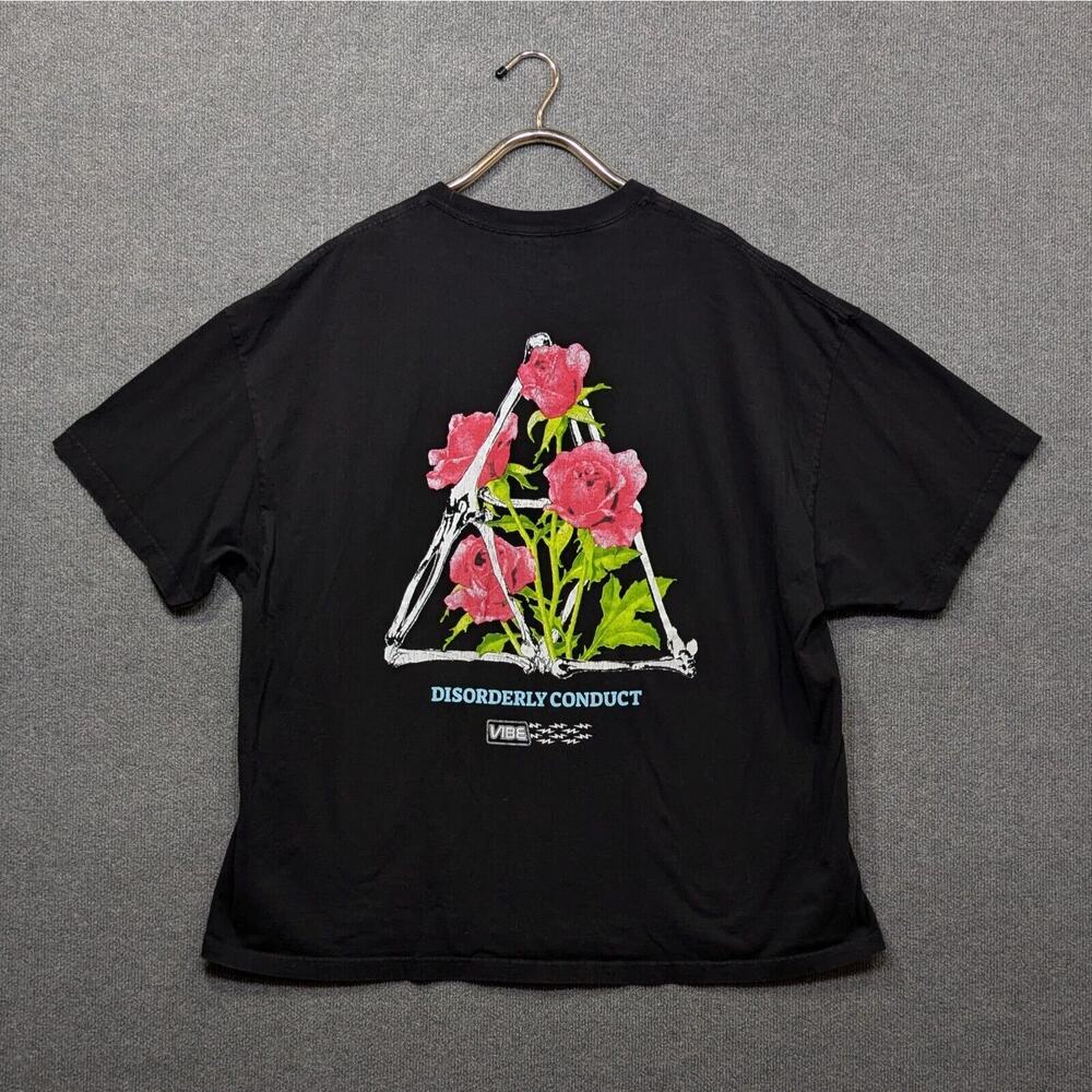 Disorderly Conduct T-Shirt Mens 4XL Skeleton Roses Vibe 2 Monkeys Graphic Tee